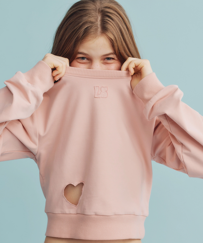 Heart Cutout Cropped Sweatshirt | ハートクロップド スウェット トップス Lazy Styles | Official Online Store