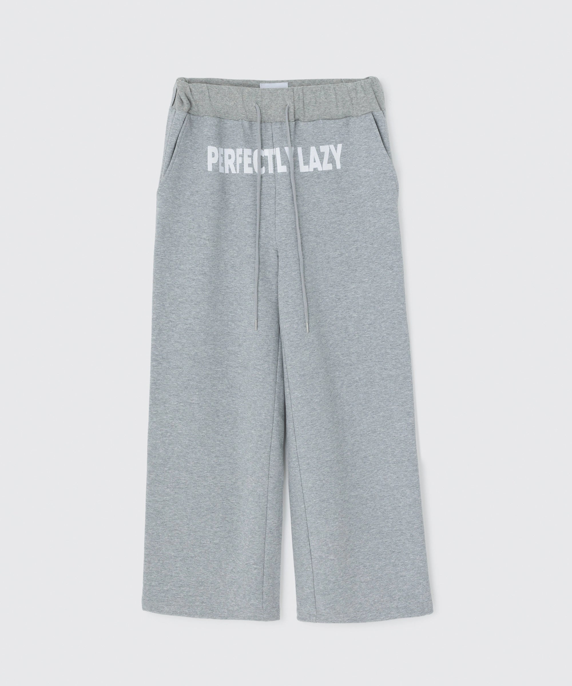 Wide Leg Sweatpants Heel Design | ワイドレッグ スウェットパンツ フロントデザイン Lazy Styles | Official Online Store